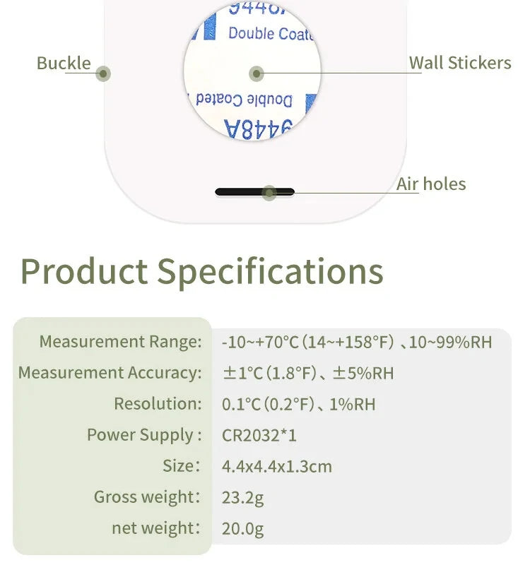 Digital LCD Indoor Thermometer Hygrometer with Air Comfort Indicator for Home & Office