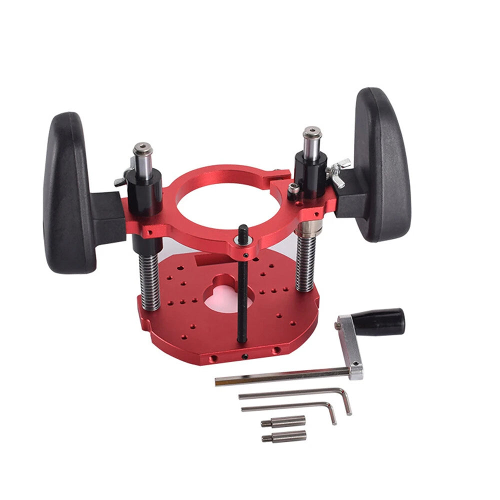 Universal 65mm Router Lift Trimming Machine Table Base for Woodworking Benches, Table Saw Aluminum Alloy Tool