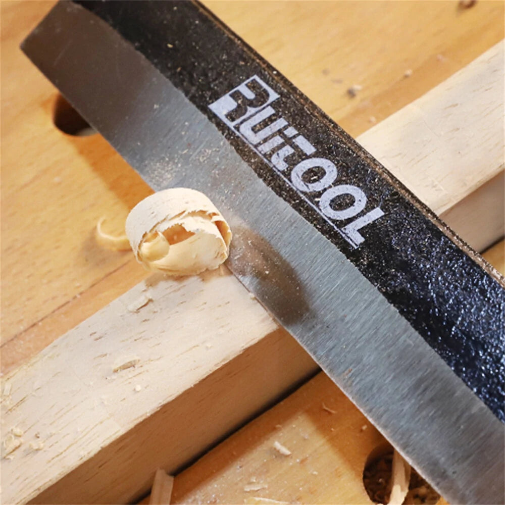 Draw Knife with High Carbon Steel Blade & Wooden Handle - Woodworking Debarking Tool for Logs and Fence Posts