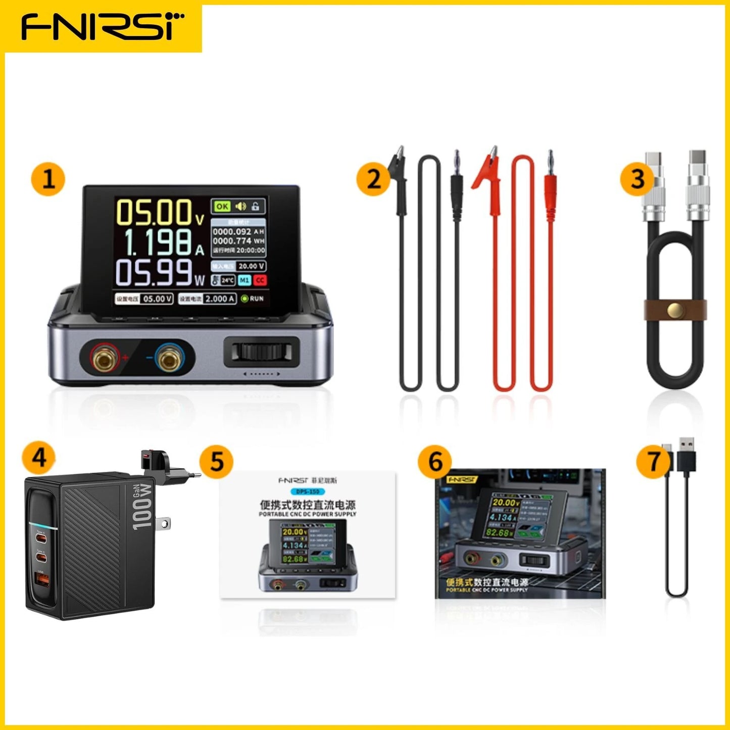 FNIRSI DPS-150 Mini CNC Adjustable DC Power Supply 30V 5A 150W Digital Display Portable Regulator