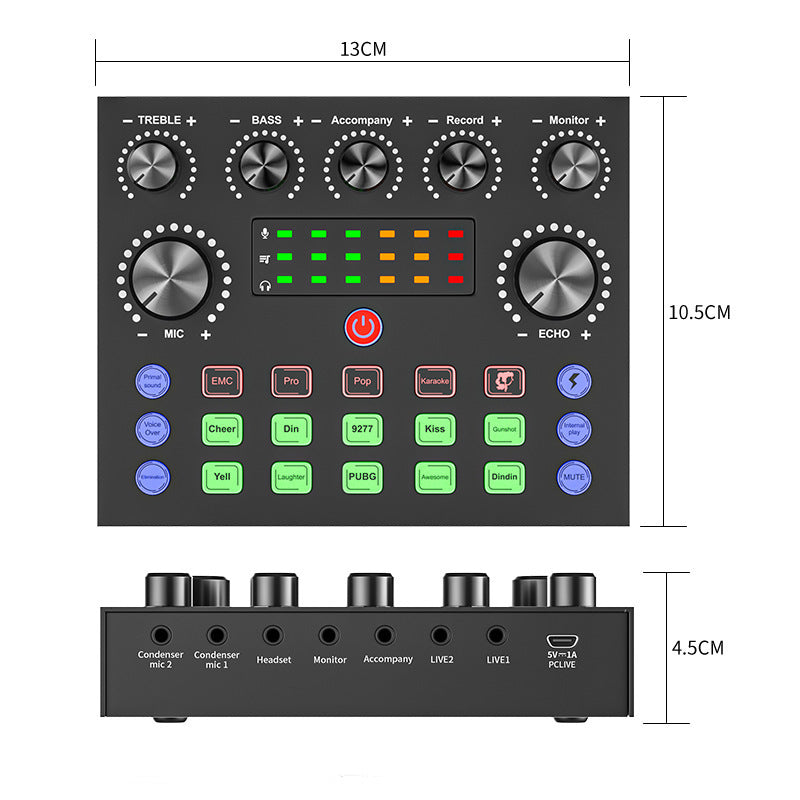 V8S Sound Card & BM800 Condenser Microphone Set