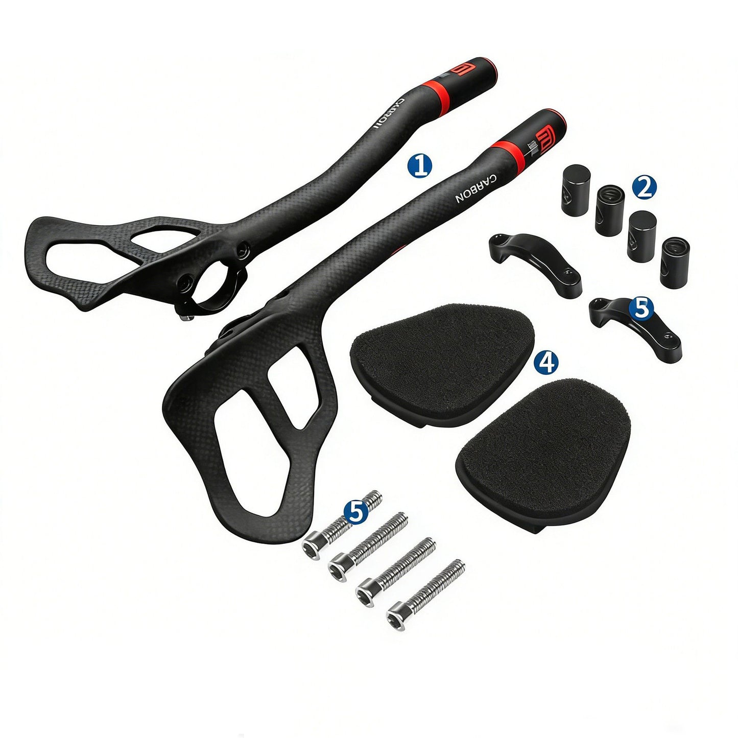 Carbon Fiber TT Aero Handlebar 31.8mm Tri Bars Rest for Bicycles