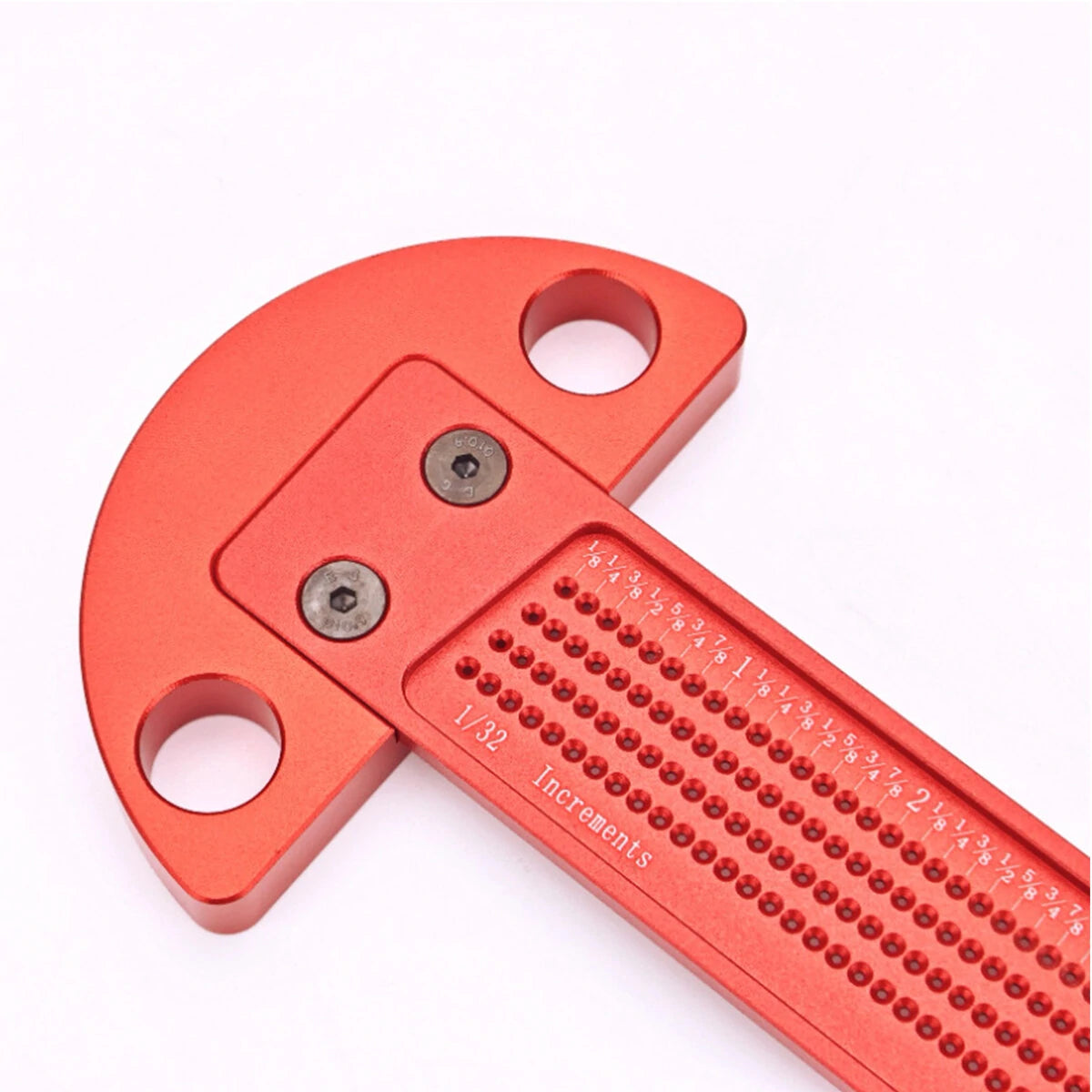 Aluminum Alloy T-Square Ruler with Anodized Finish - Precision 1/32 Inch & 1MM Hole Spacing - Ergonomic Design for Craftsmen