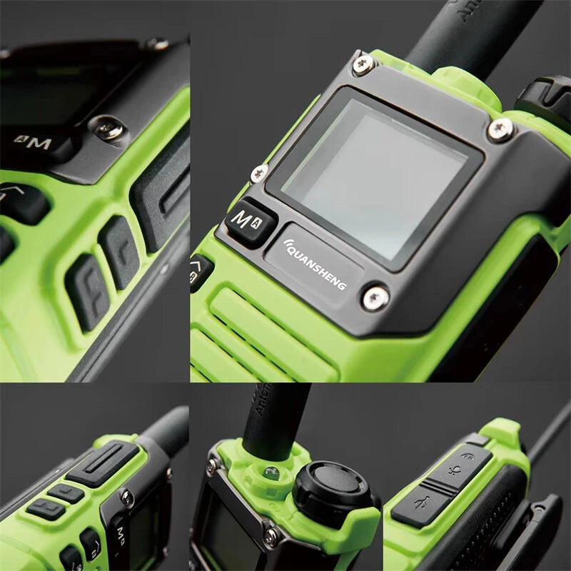 Quansheng UV-K6 5W Green Walkie Talkie Air Band FM VHF/UHF 50-600MHz Two-Way Radio