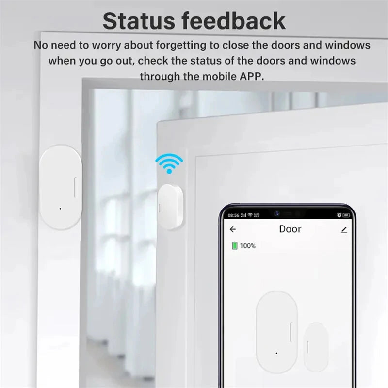 Tuya Smart Zigbee Door/Window Sensor - Alarm & Security Detector, Works with Alexa & Google