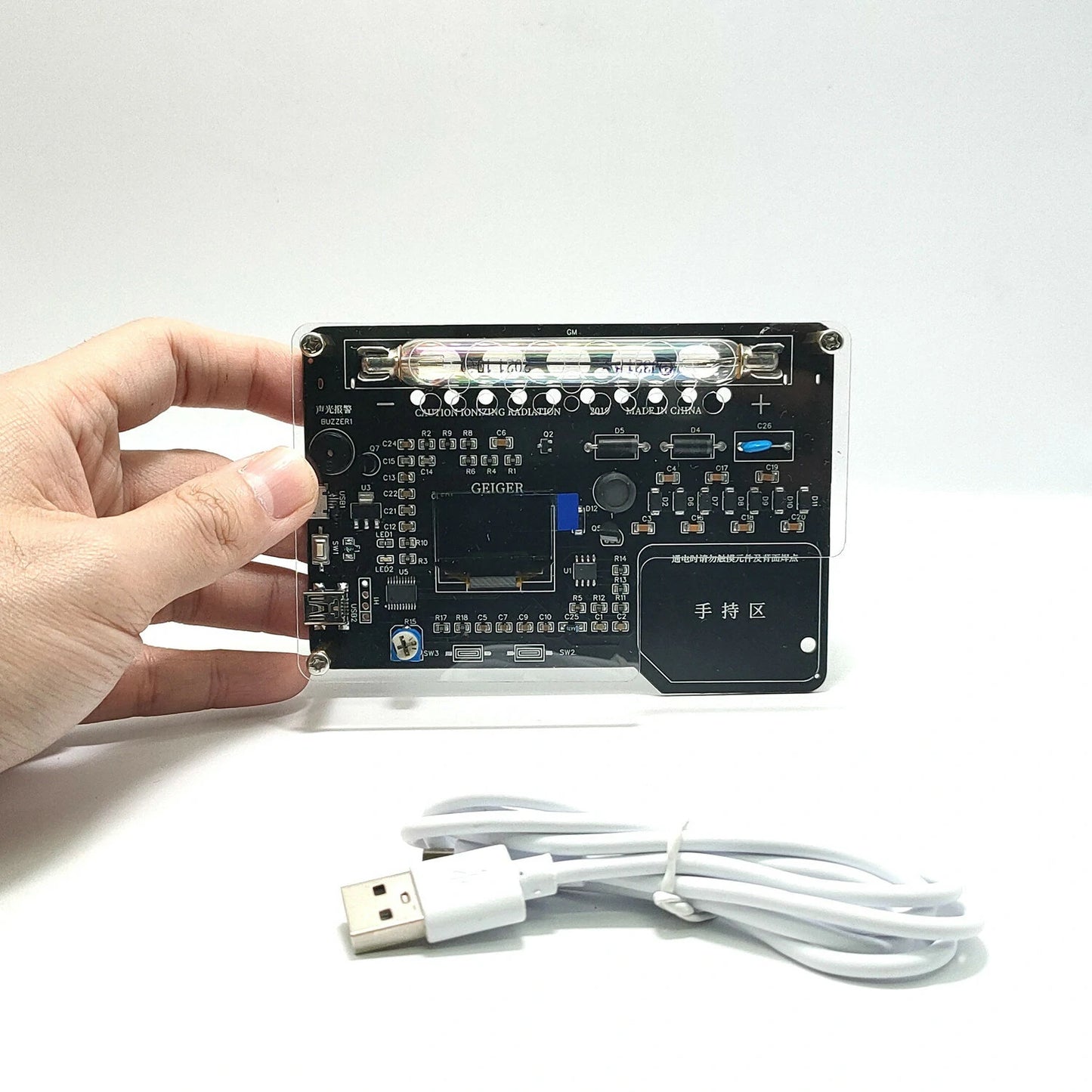 DIY Handheld Geiger Counter Kit with OLED Display for Nuclear, X-ray, Gamma, and Beta Radiation Detection