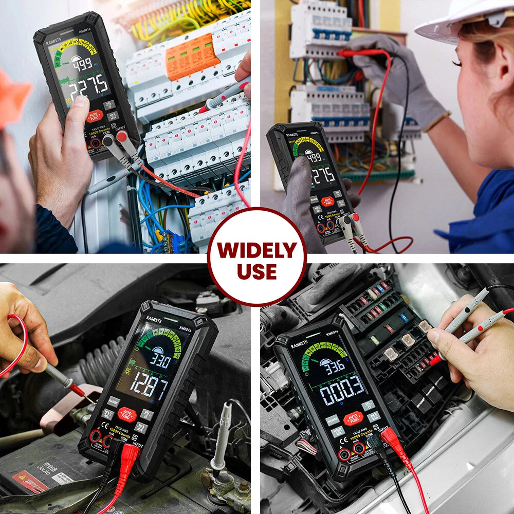 KAIWEETS KM601S Smart Multimeter True RMS 10000 Counts Rechargeable 1200mAh Battery AC/DC Tester for Voltage, Resistance & Capacitance