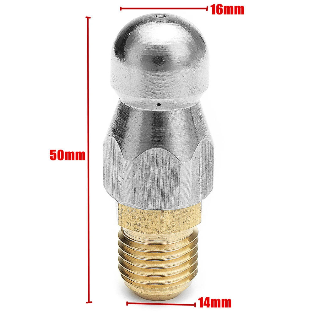 M14 Thread High Pressure Drain Cleaning Nozzle - 1 Front, 3 Rear for Pipe Dredging