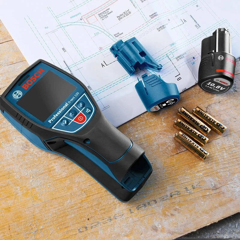 Pro Wall Scanner D-TECT120: High-Precision Radar for Metal, Cable, Wood, Pipe Detection, Dual Power, Waterproof Construction Tool