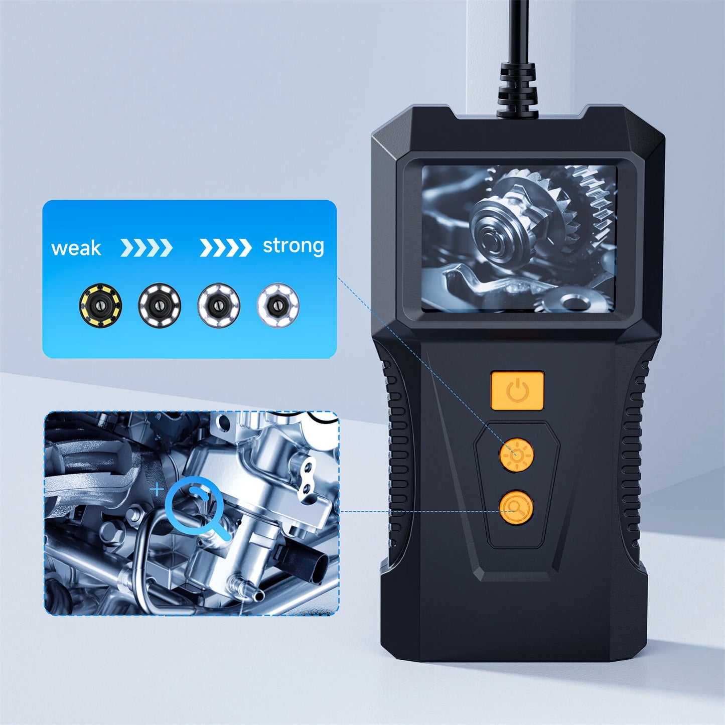 1080p Waterproof Endoscope Camera with 2.0-Inch LCD & Adjustable LED, Multiple Tube Lengths