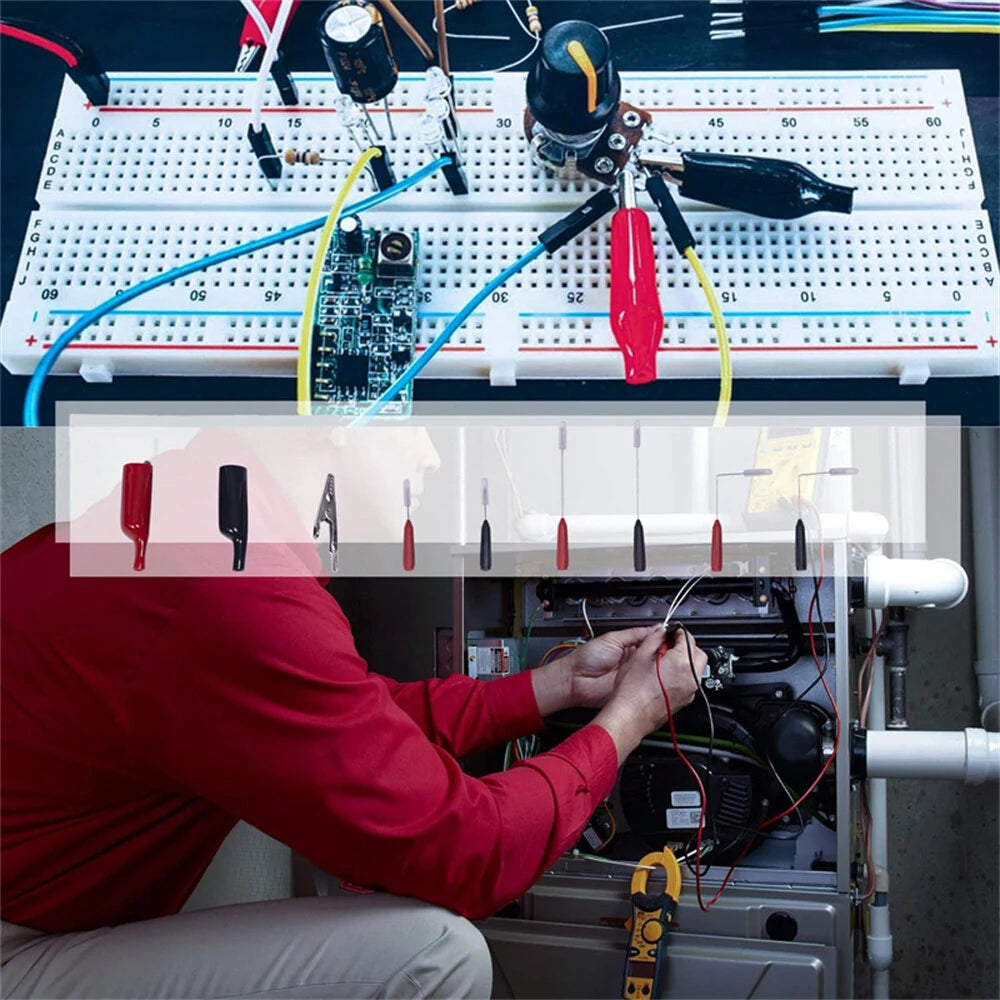9PCS 2mm Multimeter Test Probes & Clips - Durable Steel for Accurate Automotive & Electrical Measurements