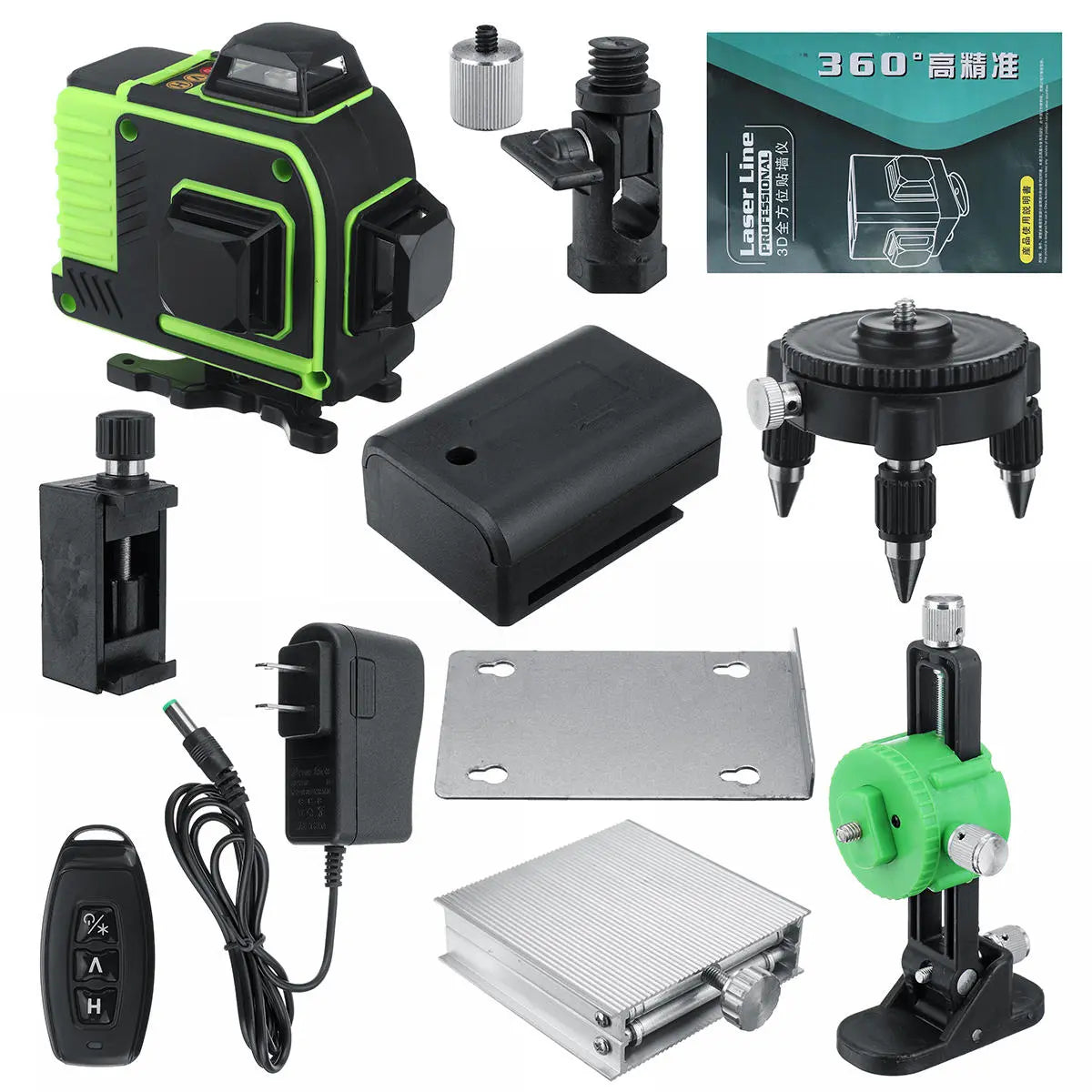 360° 16-Line 3D Green Laser Level with Self-Leveling & Powerful Beam