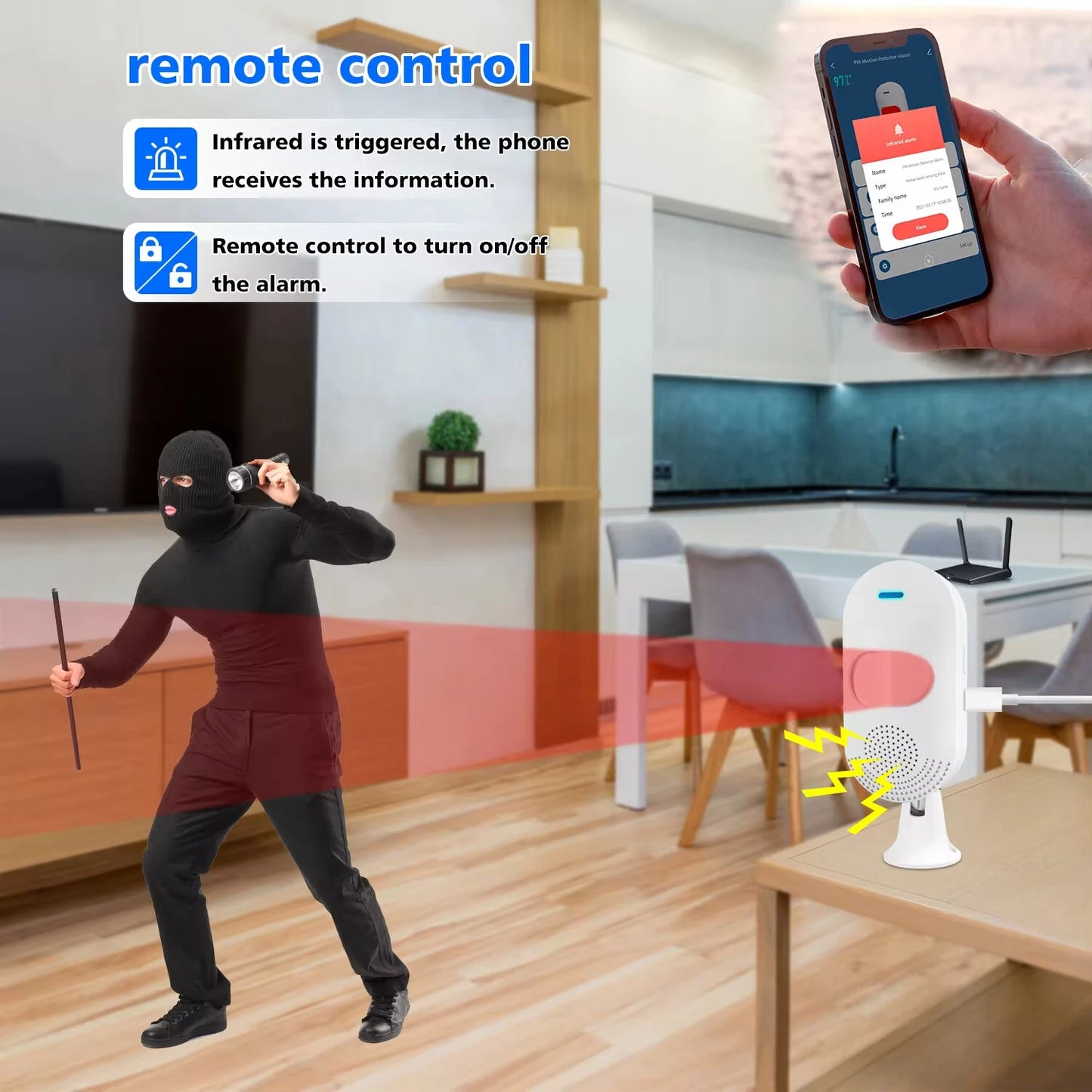 Smart Life Tuya WiFi PIR Motion Detector Infrared Alarm Security Sensor with Remote APP Monitoring