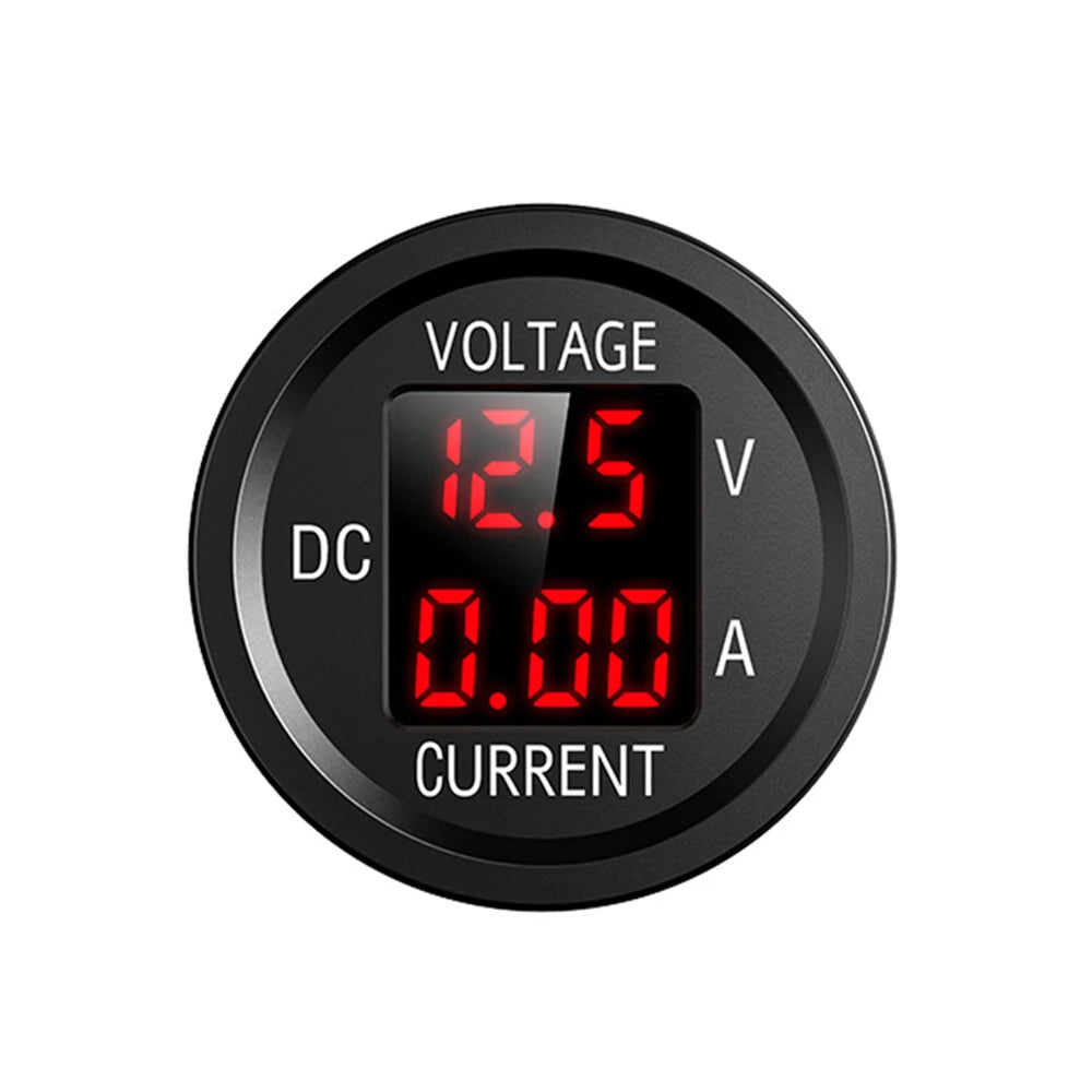 KWG-D6 Dual Display Voltmeter Ammeter 5V-48V Fireproof PC LED Monitor for Car Motorcycle (Blue/Green/Red)