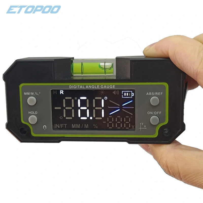 ETOPOO Dual-Axis Bluetooth Digital Inclinometer LCD Protractor & Angle Finder Ruler