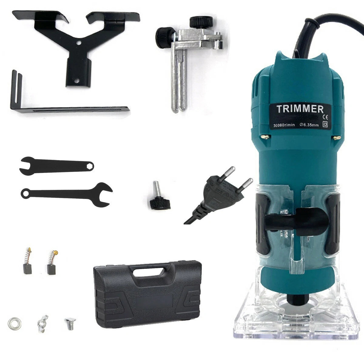 Dual Voltage 30000RPM Electric Hand Trimmer Router, 6.35mm Wood Laminate Cutting Machine