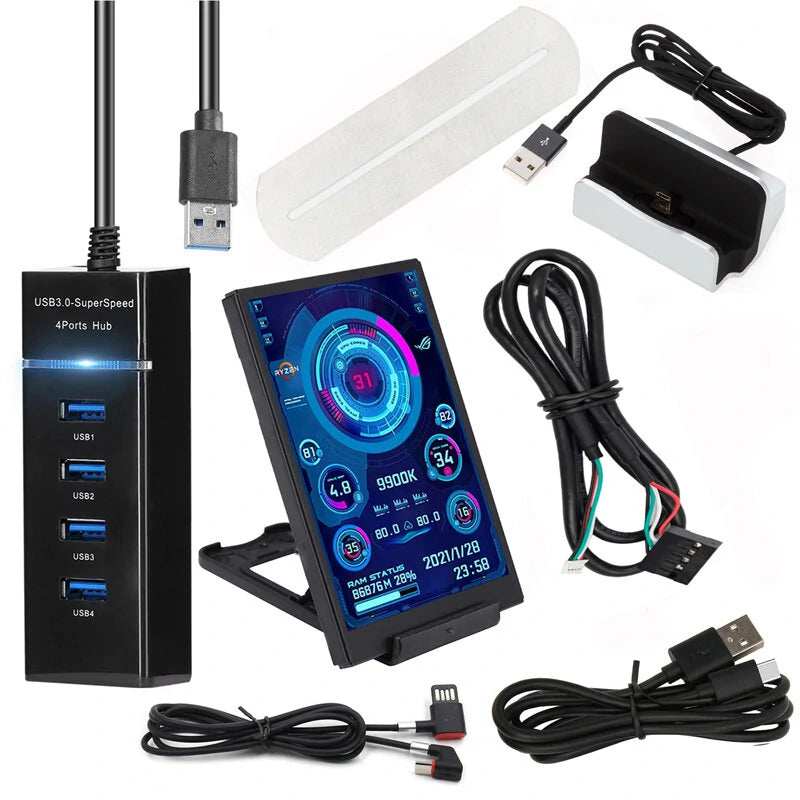 5-Inch IPS Type-C Secondary Screen Monitor, Photo/Video Player & Dynamic Data UI Display