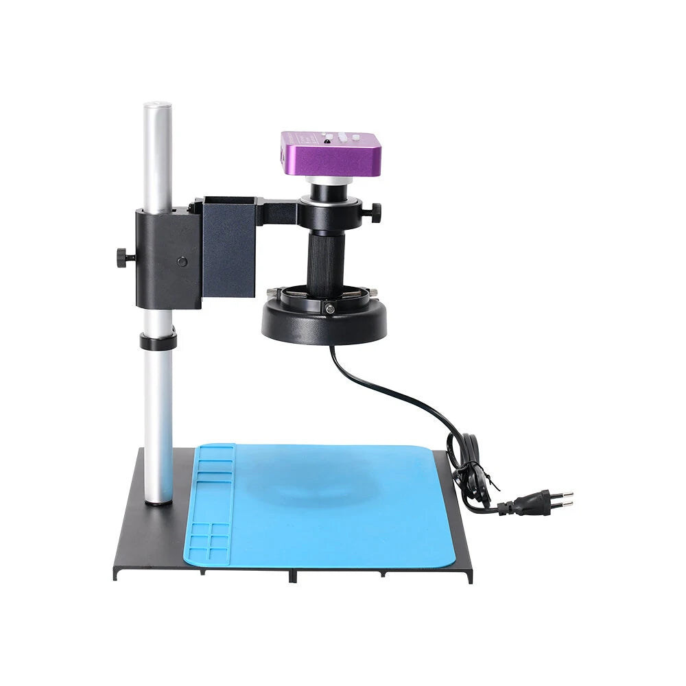 HAYEAR 51MP Digital Microscope Camera with 130X C-Mount Lens, 56 LED Ring Light & Stand for PCB Repair