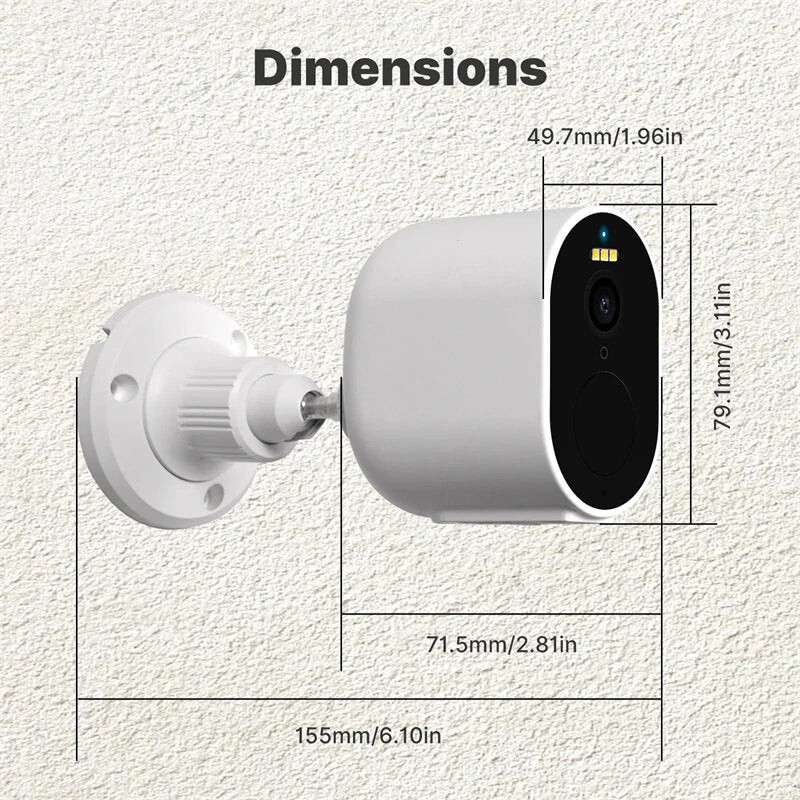 Moes Tuya 3MP Solar-Powered WiFi Security Camera, HD Night Vision, Motion Detection, IP65 Waterproof, Siren Alarm for Home Surveillance