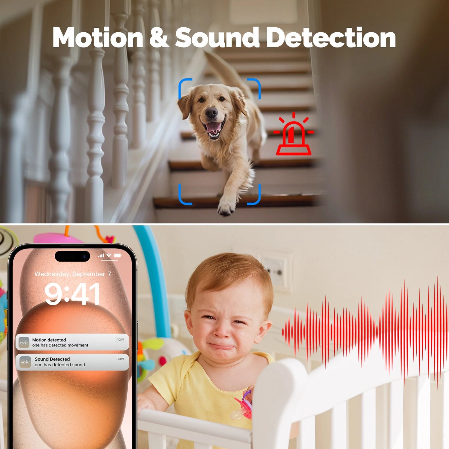 MoesHouse Tuya 4MP PTZ WiFi Camera - Smart Home Security with Motion Detection, IR Night Vision, Two-Way Audio CCTV