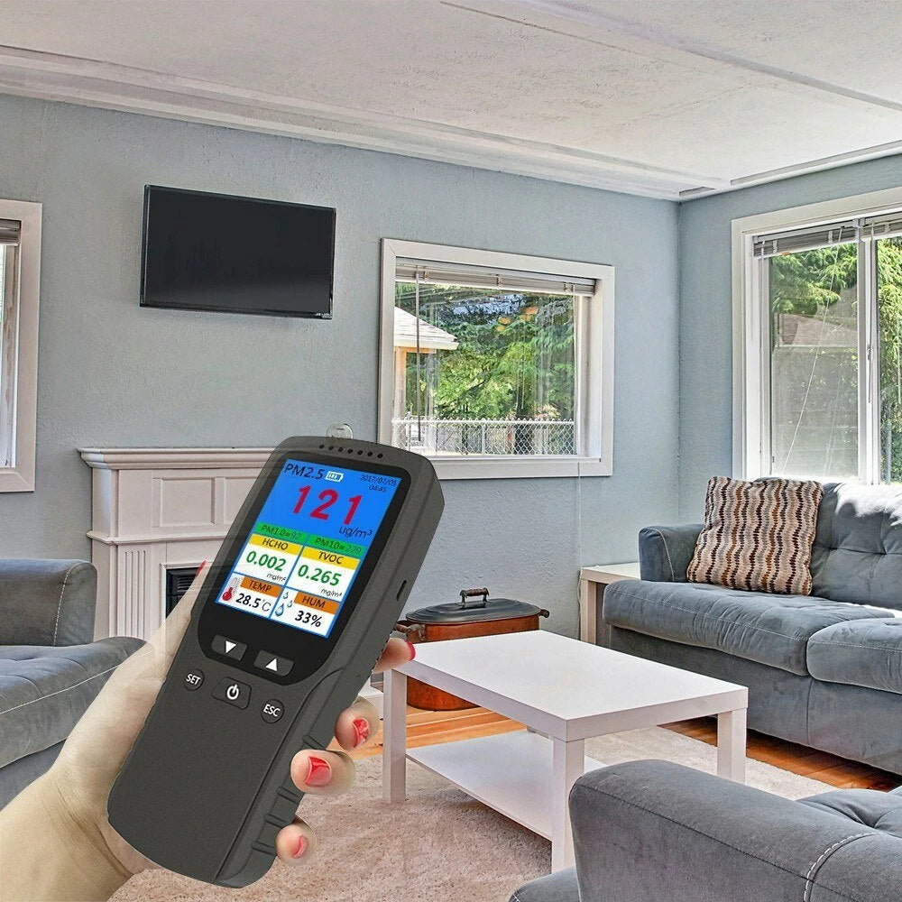 Smart Indoor Air Quality Monitor: Portable PM2.5, Thermohygrometer & LCD Digital Detector