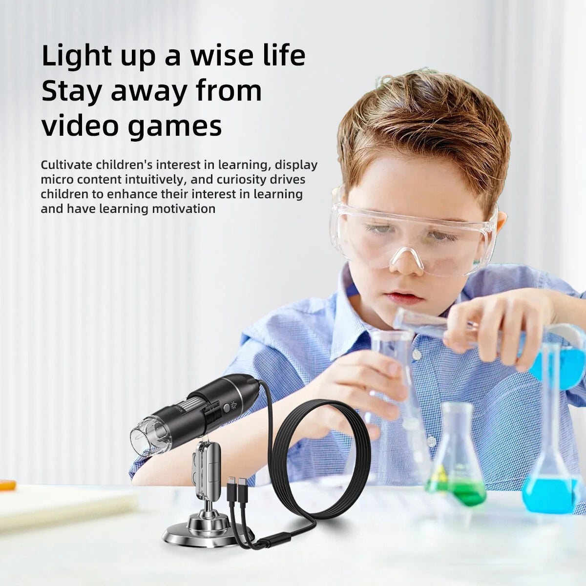 INSKAM 321P 1600X 2MP Handheld Digital Microscope with 8 LED and Stand