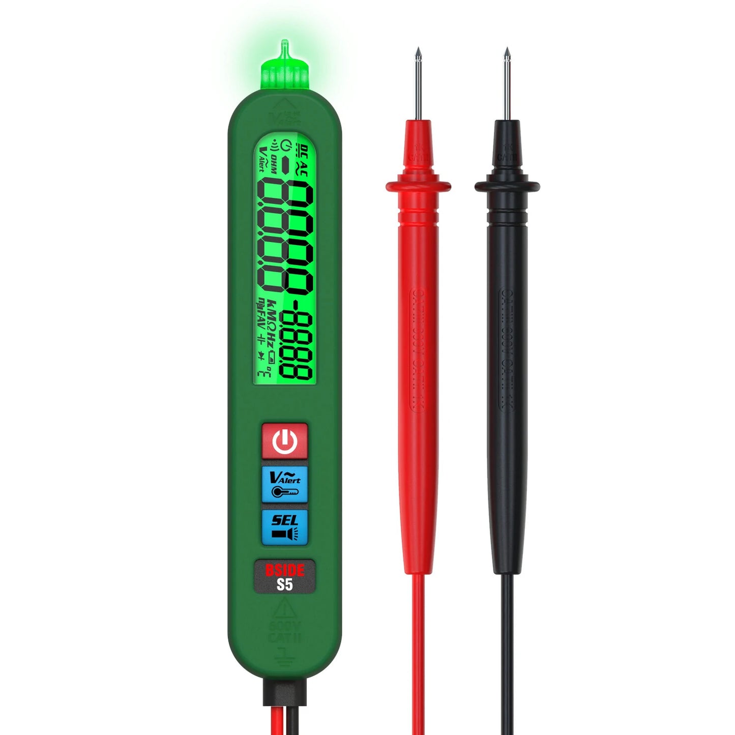 BSIDE S5 Smart Digital Multimeter Pen, Rechargeable Voltage Tester with Auto Range for Electrical Diagnostics