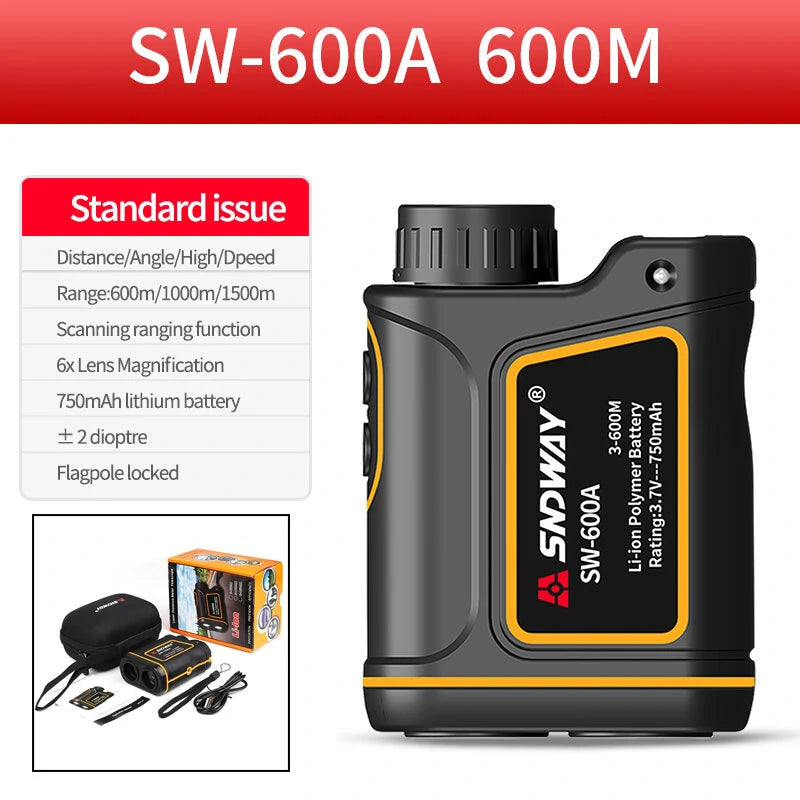 SNDWAY Laser Rangefinder Monocular: 600M-1500M Golf, Telescope, and Tape Measure