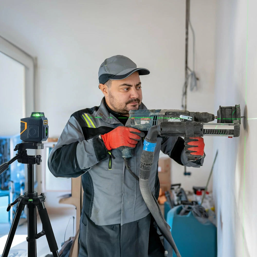 CIGMAN CM-605 Green Laser Level with 360° Horizontal & 120° Vertical Lines, Adjustable Brightness, IP54 Durability, Rechargeable Lithium Battery, Versatile Modes, Ideal for Indoor & Outdoor Projects