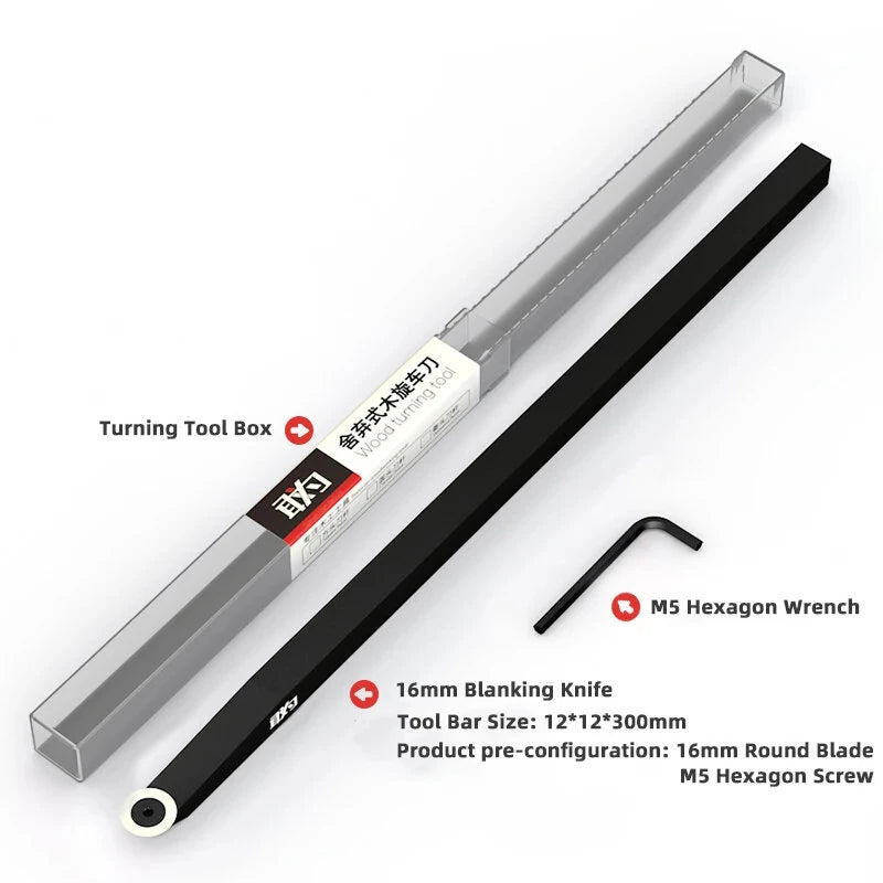 GANWEI High Hardness Carbide Inserts Lathe Turning Tool with Wrenches for Woodworking