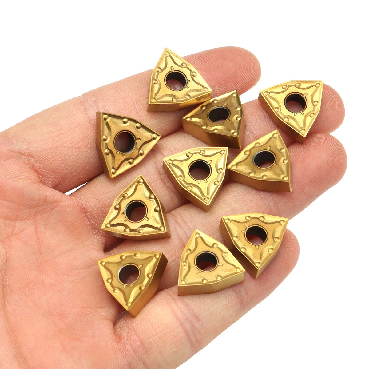 Drillpro 10pcs WNMG080404 Carbide Inserts for Lathe Threading Turning Tool Holder