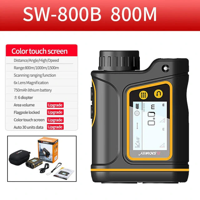 Digital Golf Rangefinder - SNDWAY SW-800/SW-1000/SW-1500 Monocular Laser Distance Meter with LCD Display