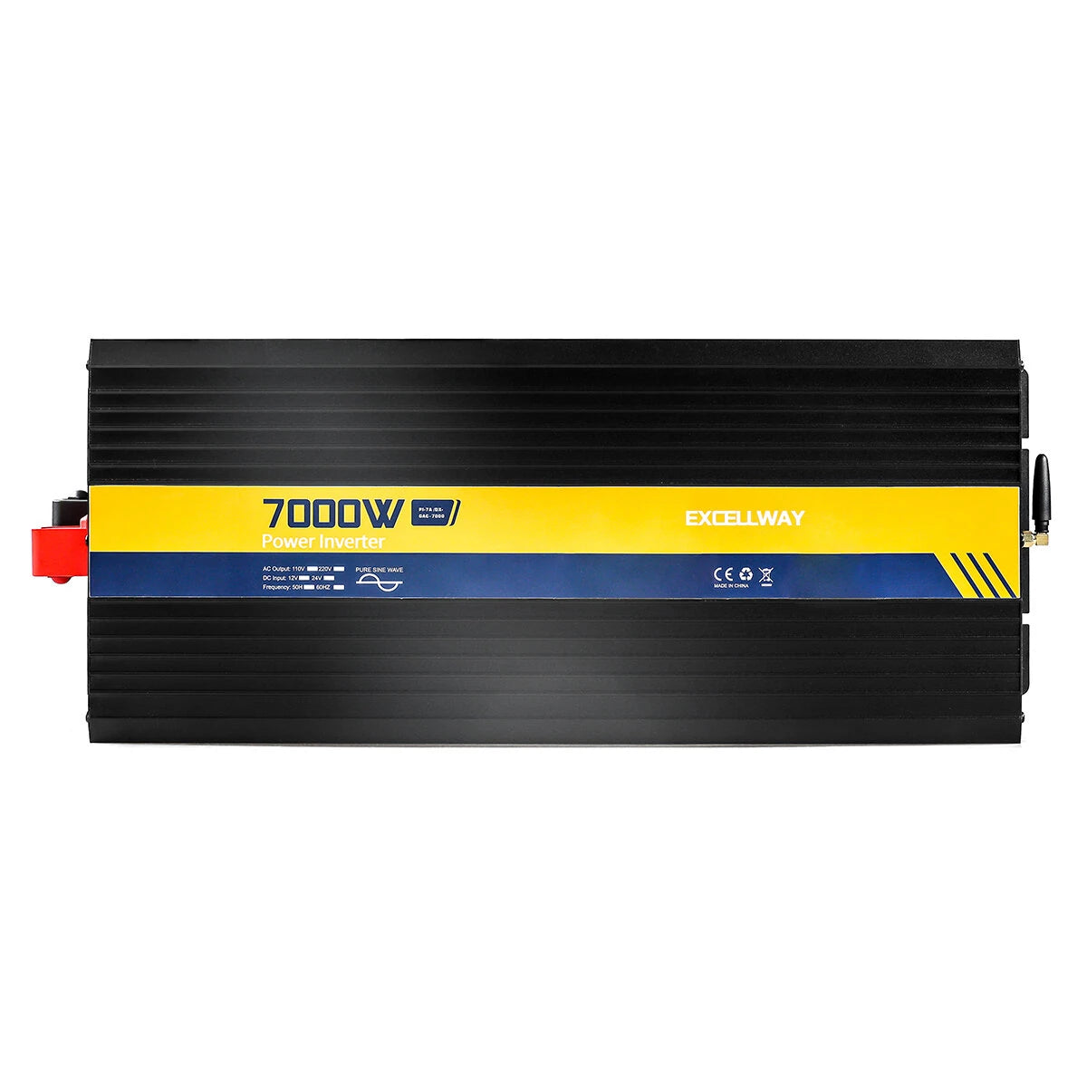 Excellway Pure Sine Wave Inverter 220V 50Hz EU 12V/24V LED Display, 2200-7000W