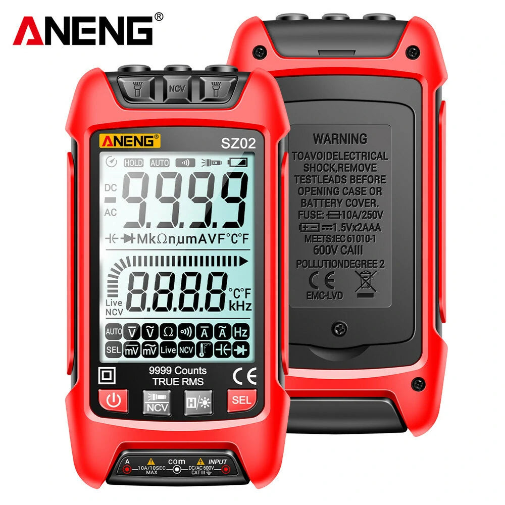 ANENG SZ02 True RMS 9000 Counts Digital Multimeter with Auto Range, High Precision Resistance, Frequency & Capacitance Tester