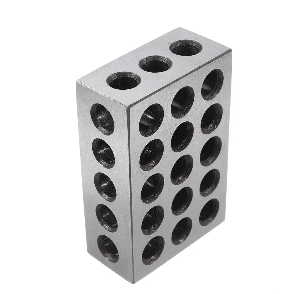 Machifit Precision Clamping Blocks - 2pcs 25x50x75mm, 23-Hole Parallel Pads, 0.005mm Accuracy