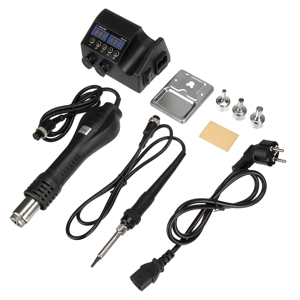 Drillpro 2-in-1 750W Soldering Station & Hot Air Gun with LCD for Cell-phone & PCB Repair