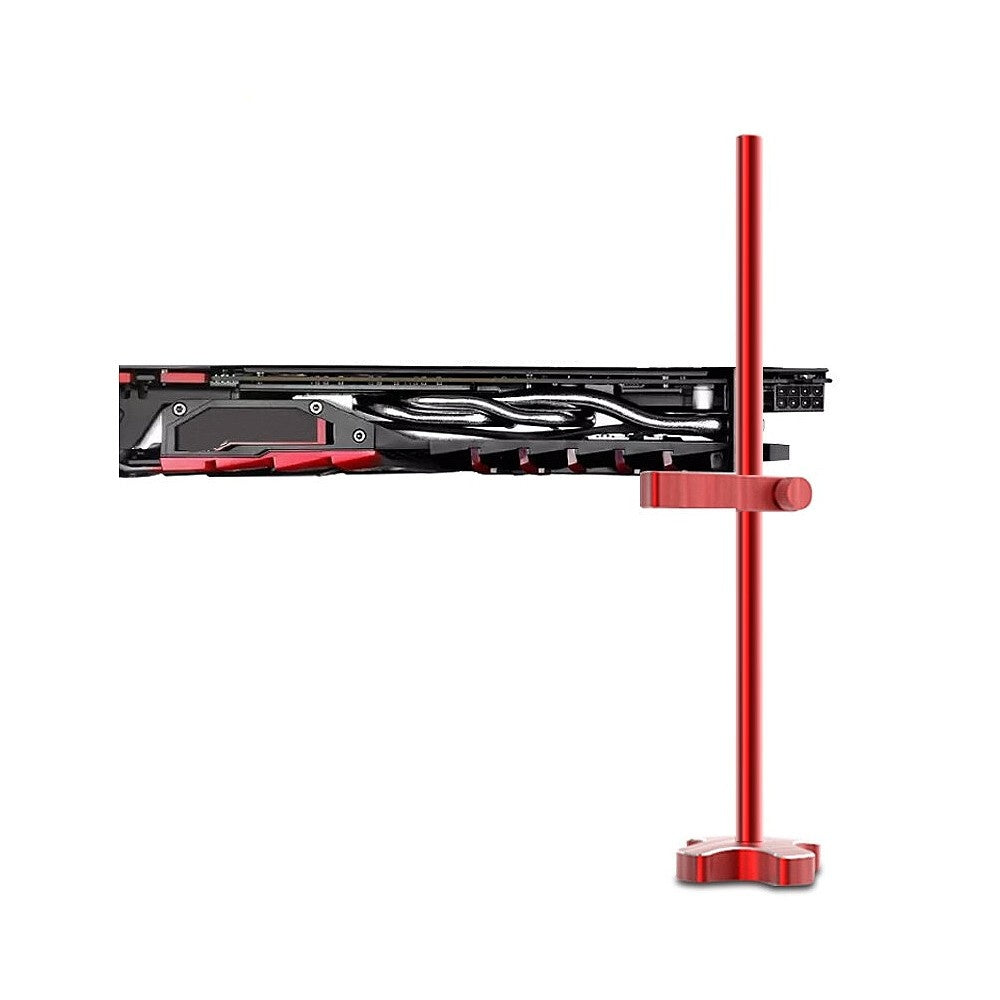 Black Aluminum Vertical Graphics Card Holder - GM961 Single Support Jack Bracket for Desktop PC Case Cooling