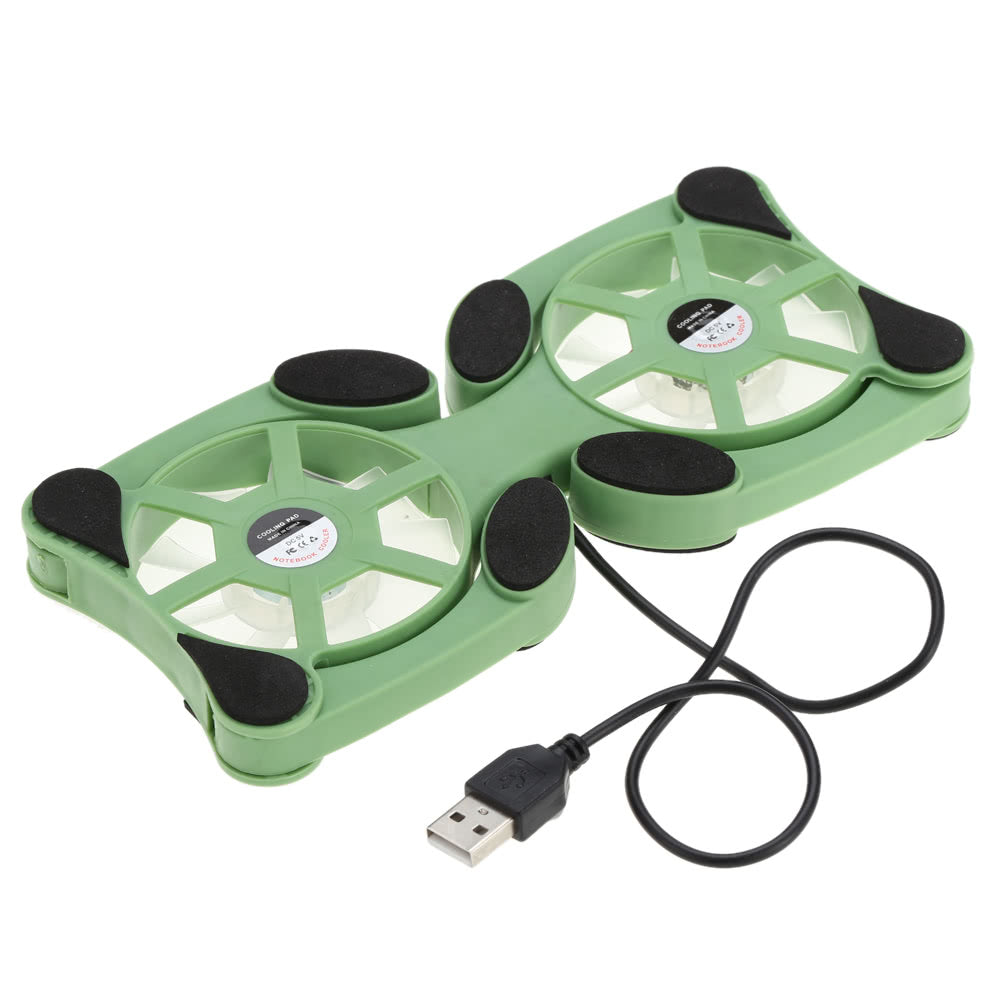 Foldable USB Dual Fan Cooling Pad for 7-15 Laptops & Notebooks