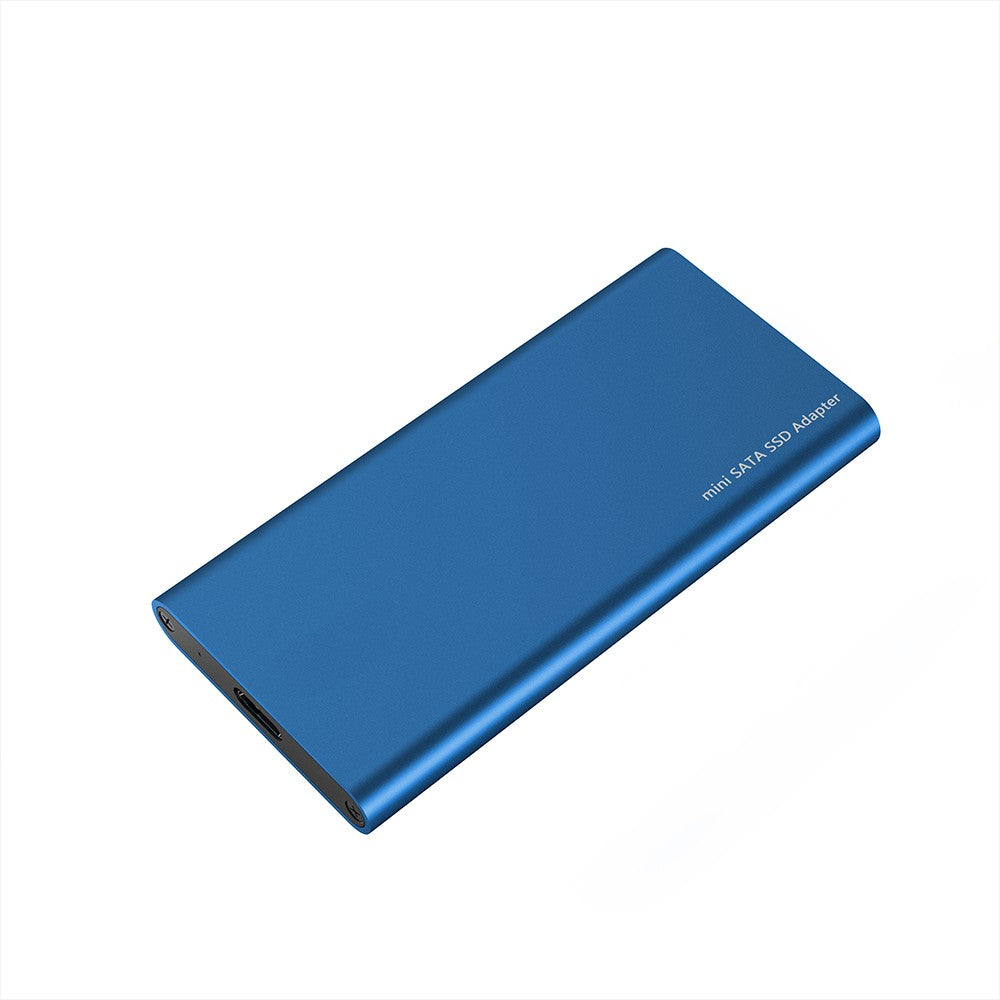 Silver Gray USB 3.1 Type-C to mSATA SSD Enclosure - Portable High-Speed Solid State Drive Box