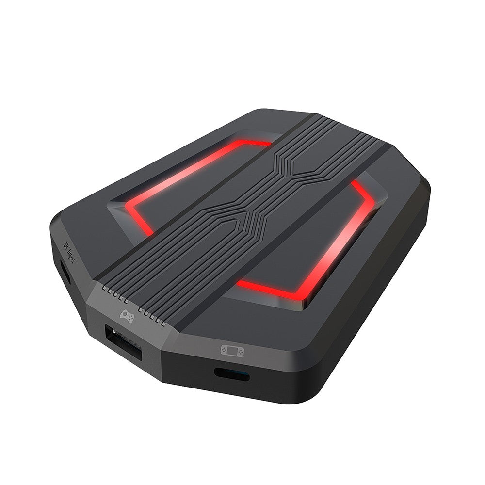 Portable HXSJ P6 Keyboard & Mouse Adapter for N-Switch, PS4, PS3, Xbox One, 360 with Four-Color Breathing Light