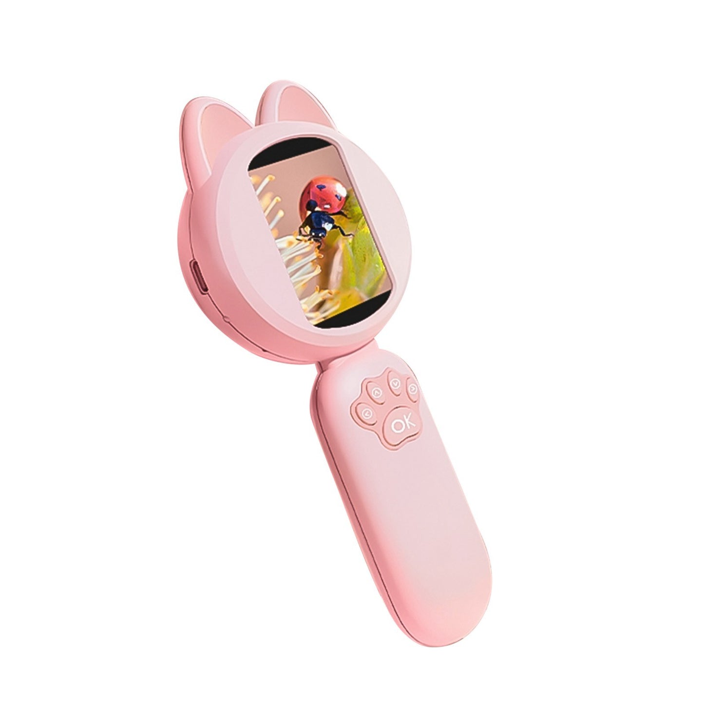 HM020B Kids Digital Magnifying Glass, 2.0 IPS Screen, 4X Zoom, 16MP Camera, LED Lights, Age 3+