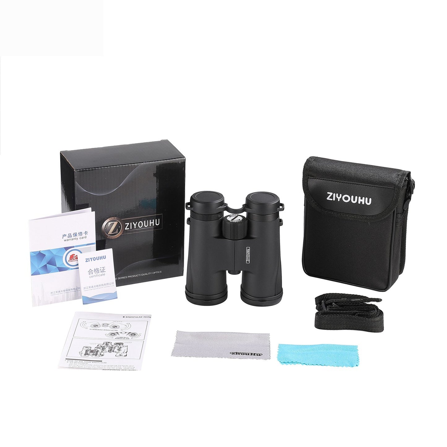 10x42 High Powered Compact Binoculars with Large Eyepiece FMC Lens BAK4 Prism for Bird Watching, Hiking, Traveling, Camping, Sports, Concerts - Includes Carrying Bag