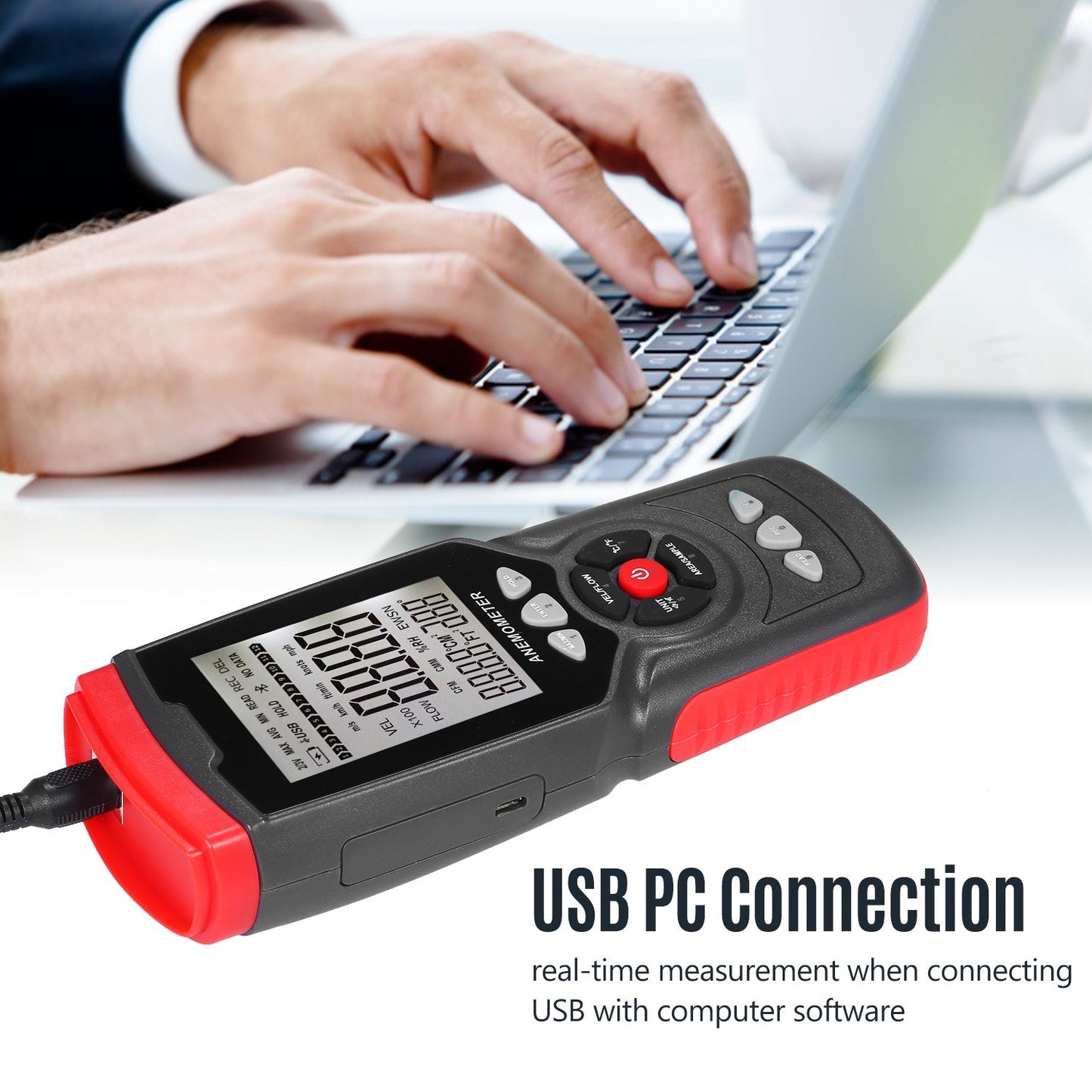 Professional Handheld Digital Anemometer with Detachable Fan & Storage Case
