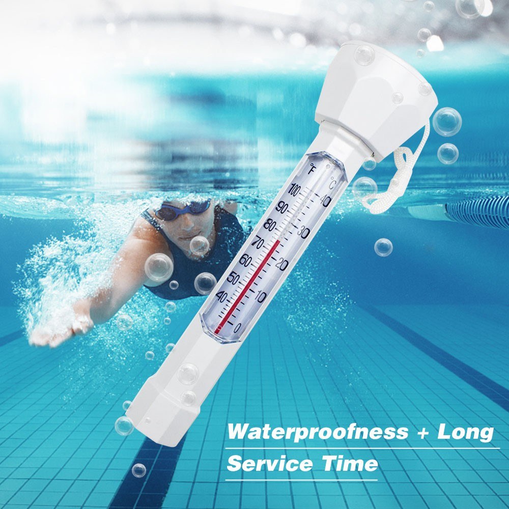 Floating Pool Thermometer with Easy-Read Display and String