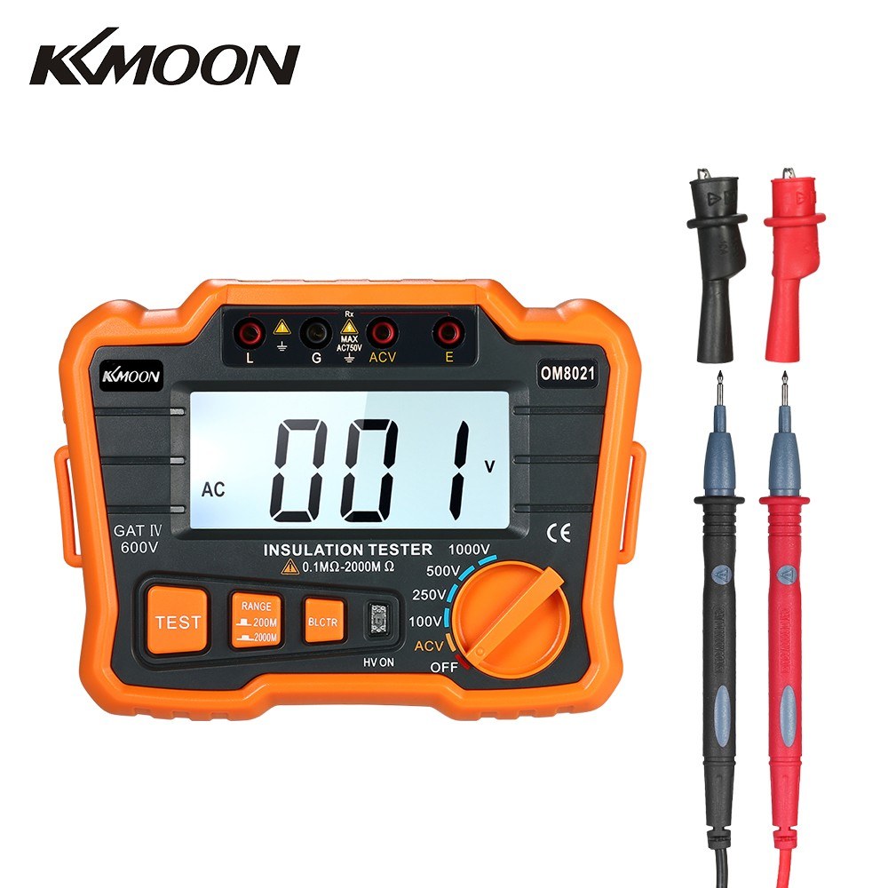 KKmoon 1000V Insulation Resistance Tester Megohmmeter with LCD Backlight Display