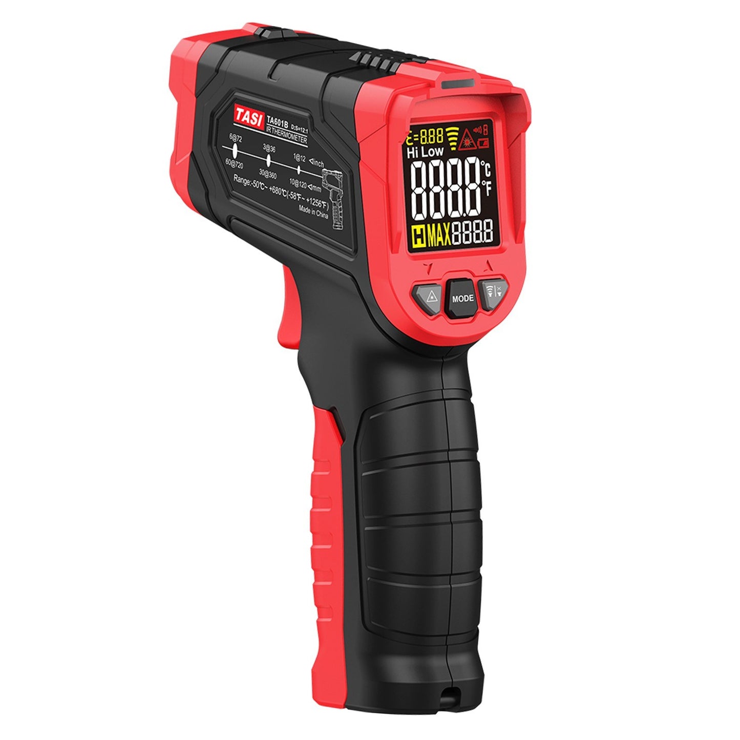 Digital Handheld IR Thermometer - Non-contact Infrared Temperature Tester, 12:1 Pyrometer, LCD Display, -50 to 880℃ (-58 to 1616℉), Centigrade & Fahrenheit