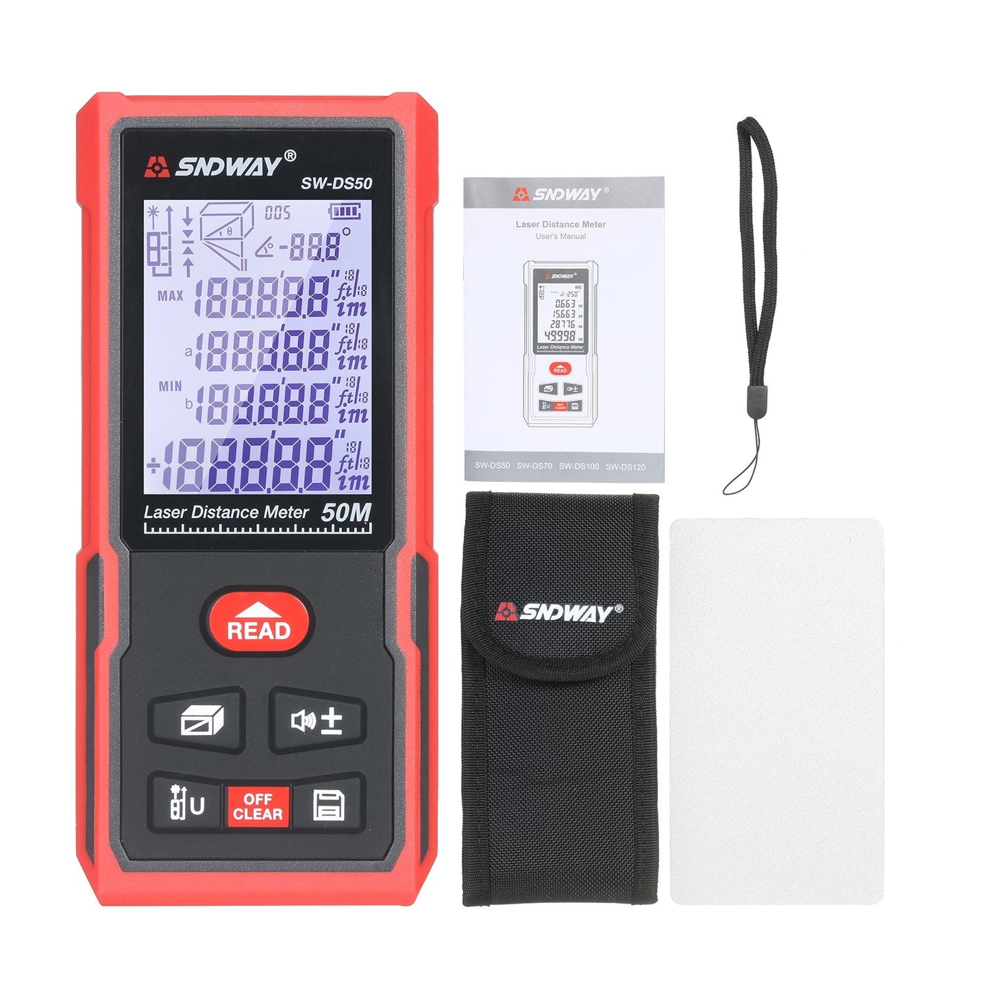 Portable SNDWAY 70M Laser Distance Meter - High Precision Digital Rangefinder & Infrared Ruler