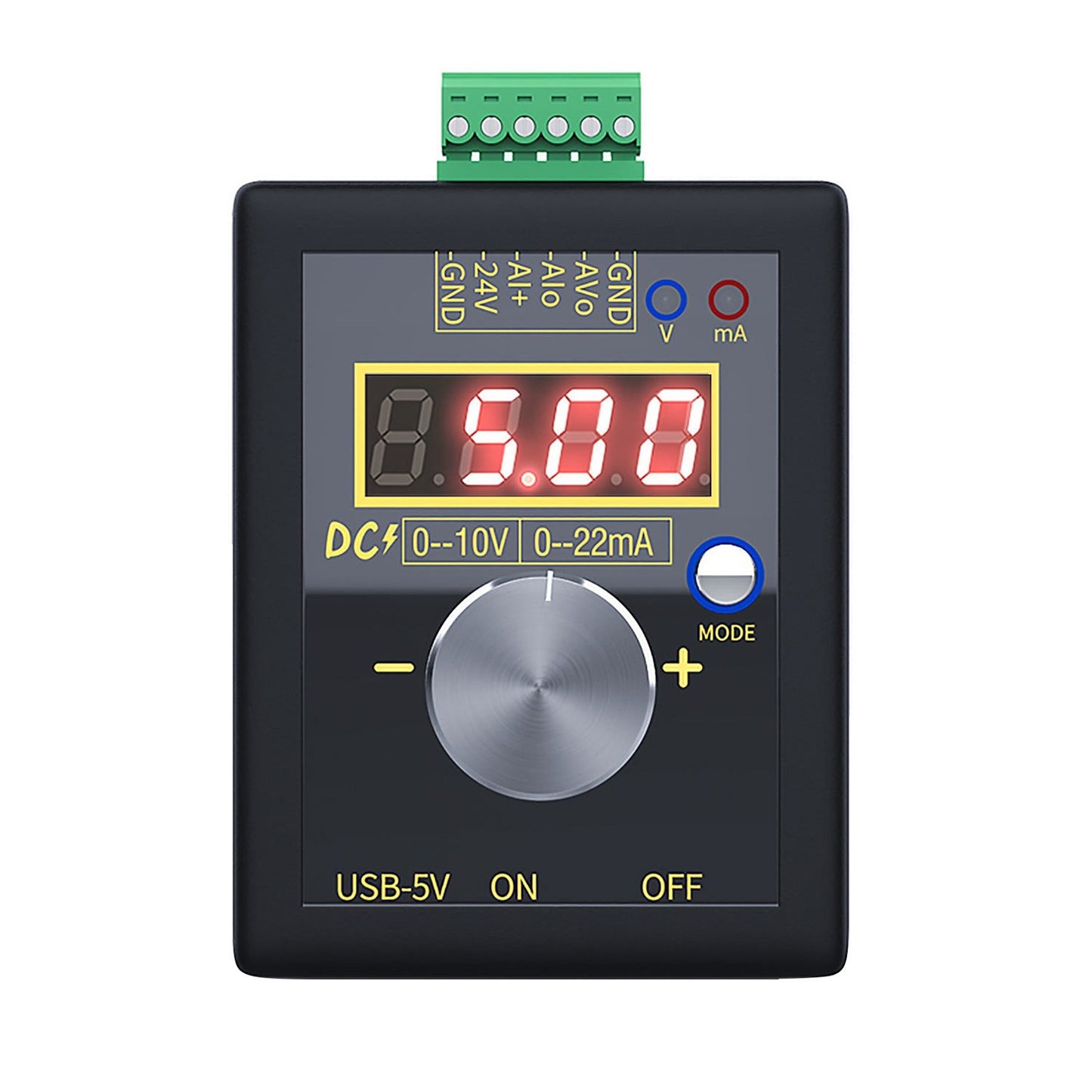 Adjustable Analog Signal Generator 0-12V 0-24mA, Multi-Power Supply, PLC Panel & LED Testing with Data Storage