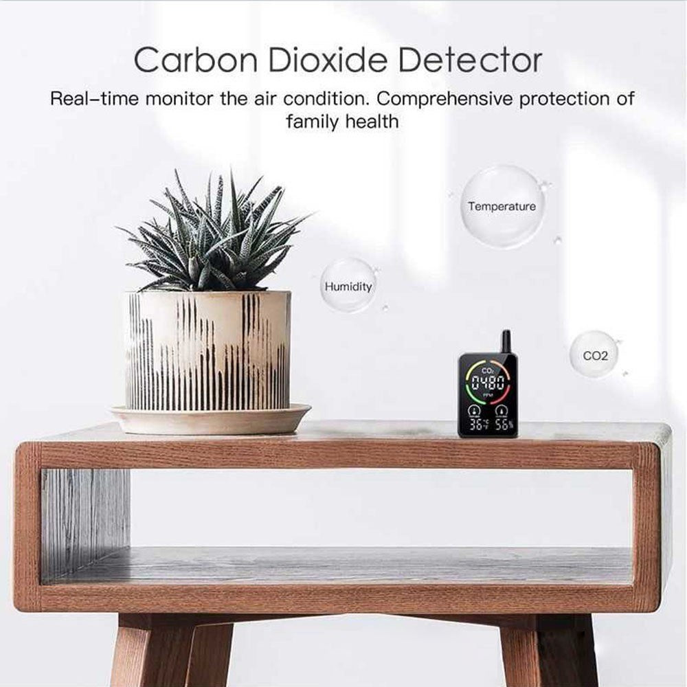 3-in-1 Air Quality Monitor: CO2, Temperature & Humidity Tester with NDIR Sensor and Alarm
