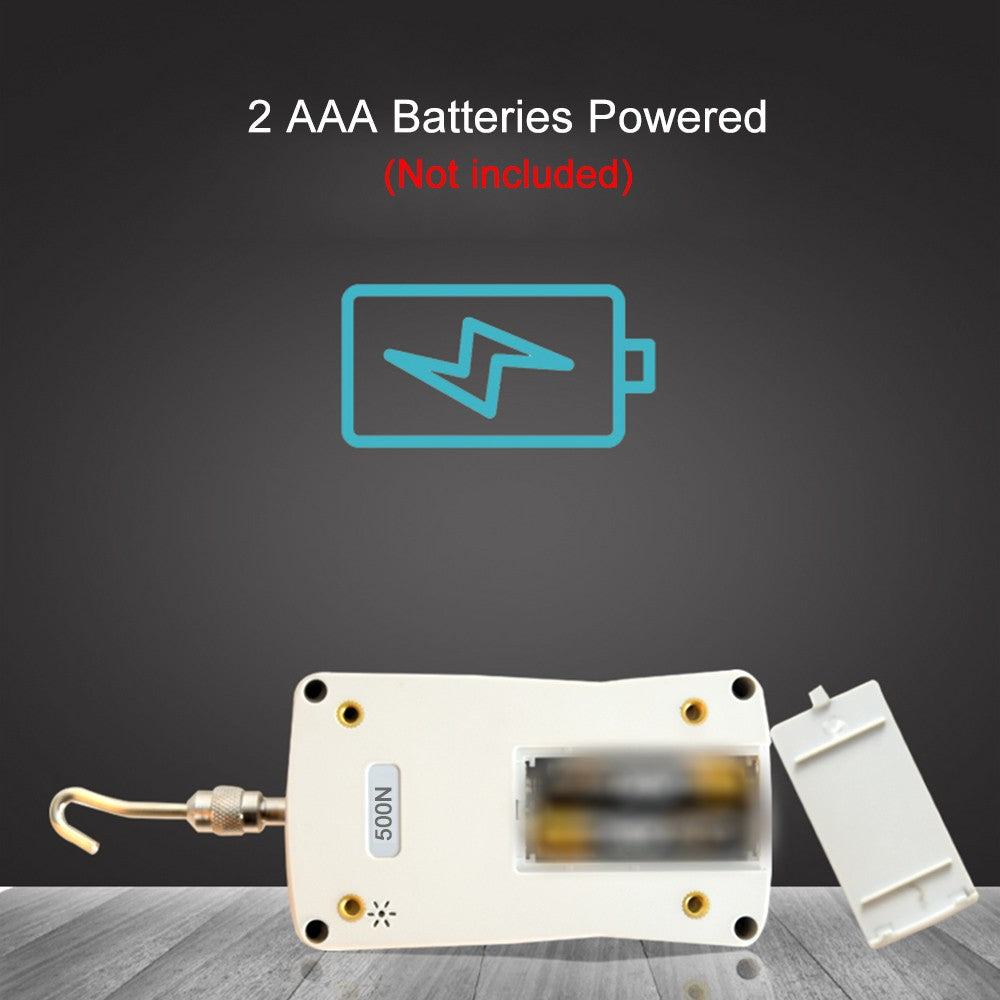Portable Digital Force Gauge 500N/50kg/110Lb/1760oz, Switchable Units, Backlit Display, Mini Dynamometer with 6 Fixtures & Storage Case, Auto Power Off